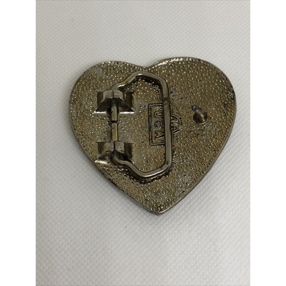 VINTAGE WESTERN BELT BUCKLE (ORNATE HEART SHAPED DESIGN) - Picture 5 of 9